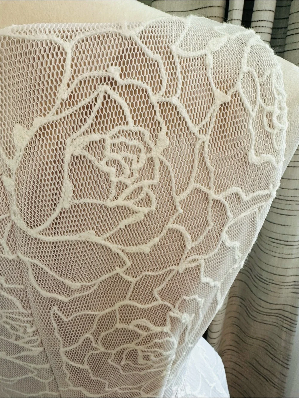 Adrianna Papell Bonded Mesh High-Low Dress - White & Blush - Wedding - Picture 10 of 16
